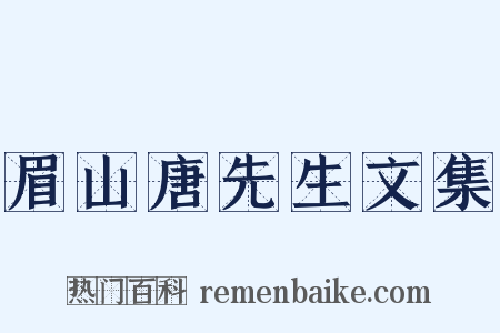 眉山唐先生文集是什么意思的图片